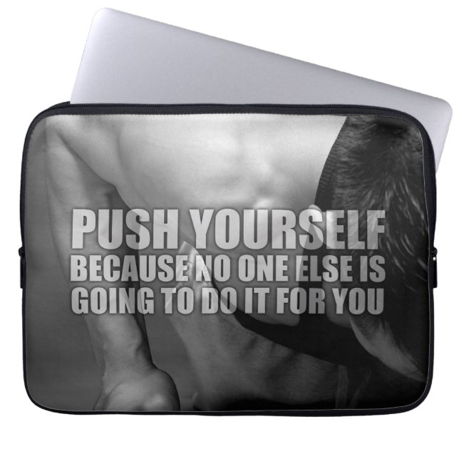 Push Yourself - Workout Motivational Laptop Sleeve (Front)