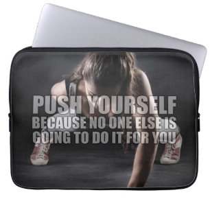 Push Yourself - Workout Motivational Laptop Sleeve
