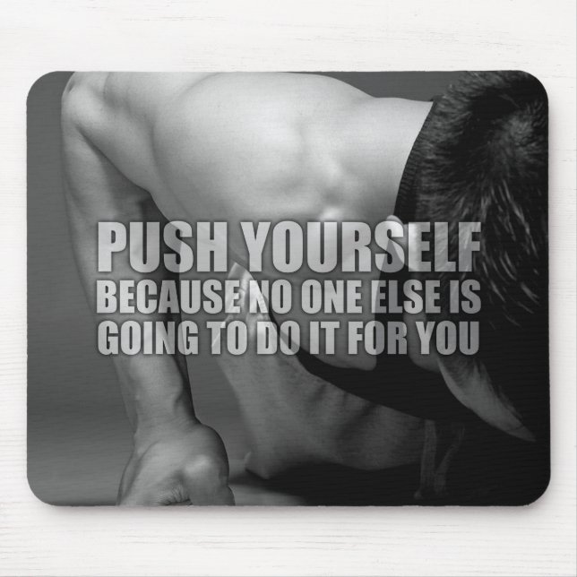 Push Yourself - Workout Motivational Mouse Mat (Front)