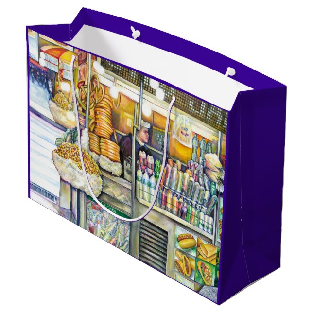 Pushcart Paradise Large Gift Bag (Back Angled)