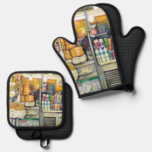Pushcart Paradise Oven Mitt & Pot Holder Set