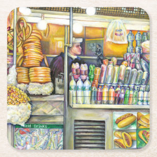 Pushcart Paradise Square Paper Coaster