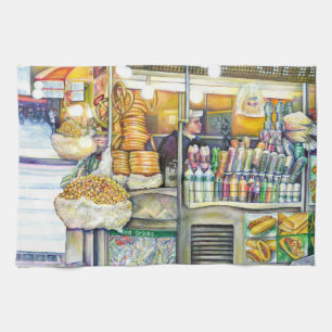 Pushcart Paradise Tea Towel