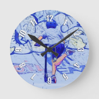Pushin' It - Stunt Scooter Rider Round Clock