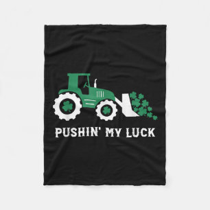 Pushin My Luck Toddler Tractor St Patricks Day Boy Fleece Blanket