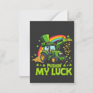 Pushing My Luck Funny Excavator St Patrick's Day  Card