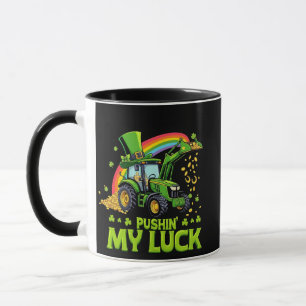 Pushing My Luck Funny Excavator St Patrick's Day  Mug