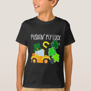 Pushing My Luck Toddler Boy Tractor St Patricks Da T-Shirt