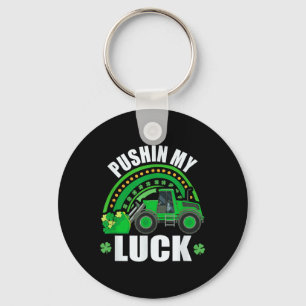 Pushing My Luck Tractor Truck St Patricks Day Kids Key Ring