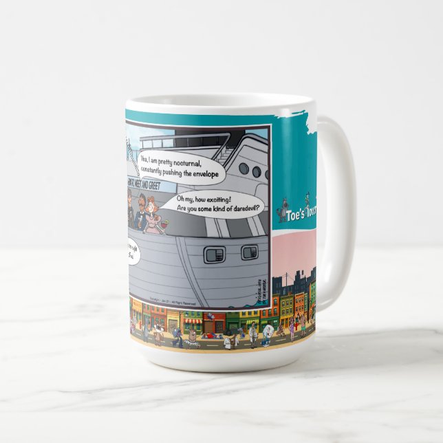Pushing the Envelope | Literal Wordplay Classic Coffee Mug (Front Right)
