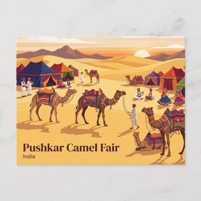 Pushkar Camel Fair India Postcard (Front)