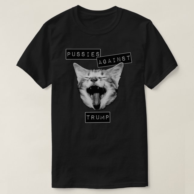 Pussies Against Trump Grey Fitted T-Shirt (Design Front)