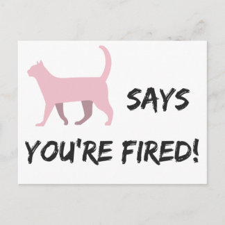Pussy cat says you're fired! Postcard
