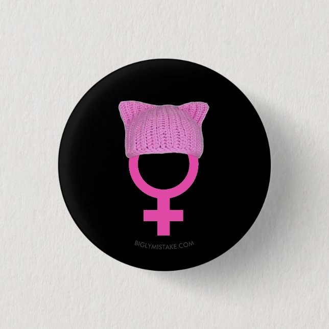 Pussy Hat Womens Power 3 Cm Round Badge (Front)