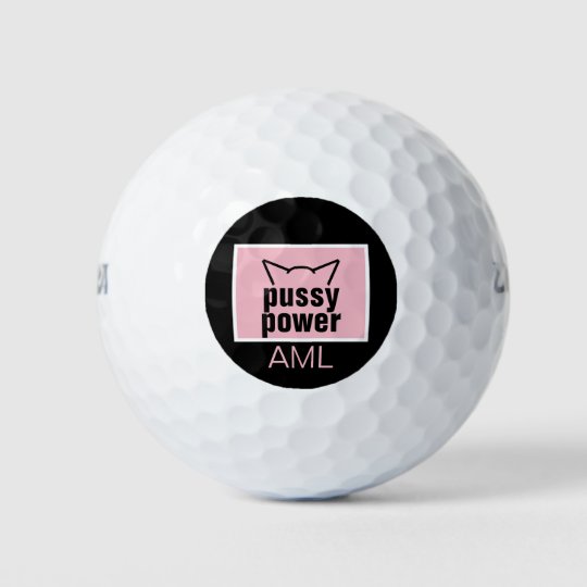 Pussy Power Cat Ears Pink Resistance Women 2 Golf Balls Uk 
