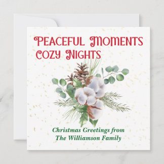 Pussy Willow Catkin Bouquet Christmas Holiday Card