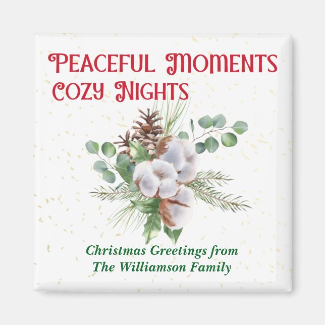 Pussy Willow Catkin Bouquet Christmas Magnet (Front)