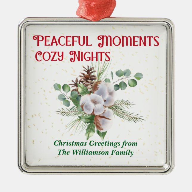 Pussy Willow Catkin Bouquet Christmas Metal Tree Decoration (Front)