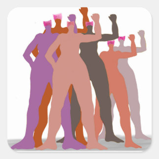 "Pussyhats stand together" Square Sticker
