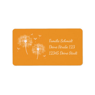 Pusteblume - orange romantischer label
