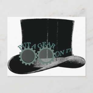 put a gear on it - steampunk postcard