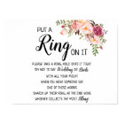 Put a Ring on it bridal shower wedding game sign