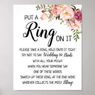 Put a Ring on it bridal shower wedding game sign