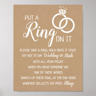 Put a Ring on it bridal shower wedding game sign