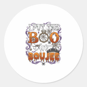 Put Boo Boujee Halloween Diamond Ring Crown_1 Classic Round Sticker