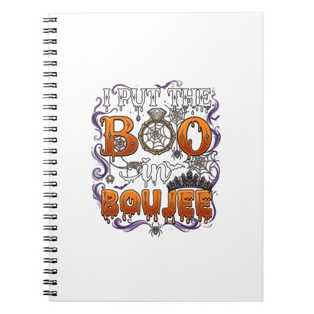 Put Boo Boujee Halloween Diamond Ring Crown_1 Notebook (Front)