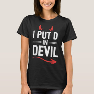 Put D in Devil Funny Halloween Matching Couple T-Shirt