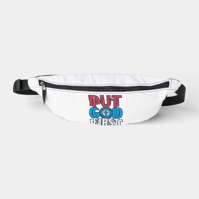Put God First Christian Quote Vector Bum Bags (Front)