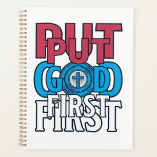 Put God First Christian Quote Vector Planner