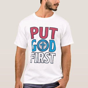 Put God First Christian Quote Vector T-Shirt