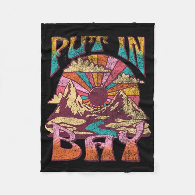 Put In Bay Ohio Nature Hiking Mountains Outdoors V Fleece Blanket (Front)