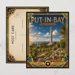 Put-in-Bay Ohio Vintage Art Deco Golden Age Postcard