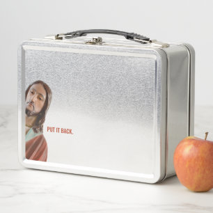Put It Back Funny Jesus On White background Metal Lunch Box