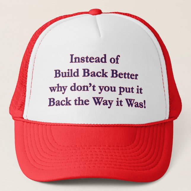Put-It-Back Trucker Hat (Front)