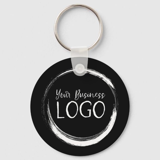 Put My Logo on a Round Black Key Ring (Front)