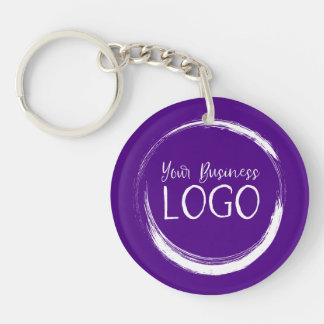 Put My Logo on a Round Indigo Key Ring