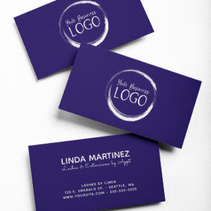 Put My White Logo On Navy Blue Business Card