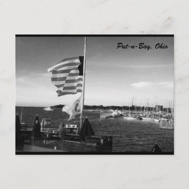 Put-n-Bay American Flag Photo Postcard (Front)