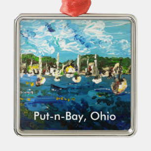 Put-n-Bay Lake Erie Island Painting #1 Metal Tree Decoration