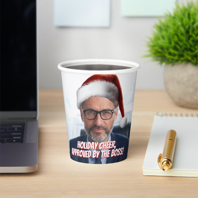 Put on a Santa hat | Funny Office Holiday Party Paper Cups (Insitu)