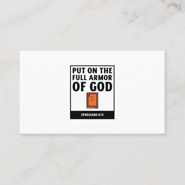 Put on the full armour of God christian faith reli Business Card (Front)