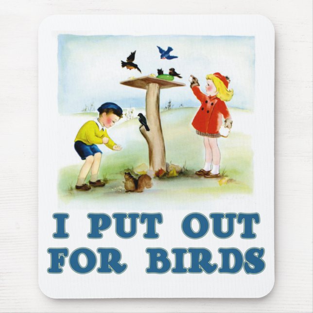 Put Out For Birds (kids) Mouse Mat (Front)