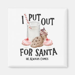 Put Out For Santa He Always Comes Funny Christmas Magnet