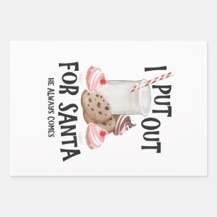Put Out For Santa He Always Comes Funny Christmas Wrapping Paper Sheet