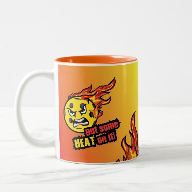 Put Some Heat On It Pickleball Two-Tone Coffee Mug (Left)