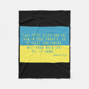 Put Sunflower Seeds In Pocket I Stand With Ukraine Fleece Blanket